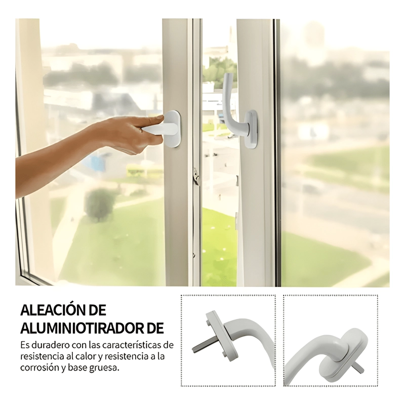 MANILLA VENTANA ALUMINIO Y PVC 4 PIEZAS, BLANCO Y NEGRO #1 - 2