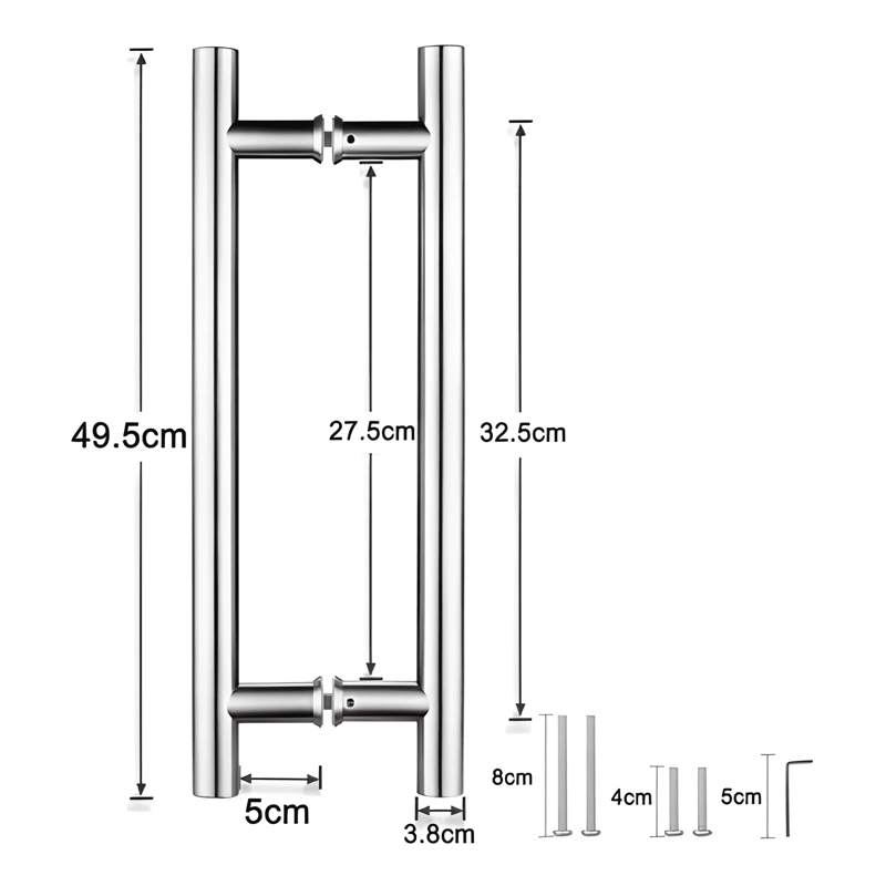 MANIJA TIRADOR PARA PUERTA DE ACERO INOXIDABLE 50 CM - 1