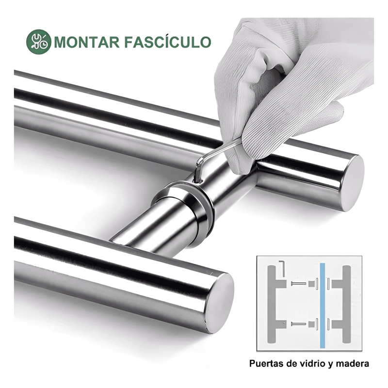 MANIJA TIRADOR PARA PUERTA DE ACERO INOXIDABLE 50 CM - 4