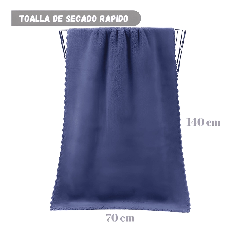 PACK 3 TOALLA DE BAÑO MICROFIBRA SECADO RAPIDO DEPORTE VIAJE - 3