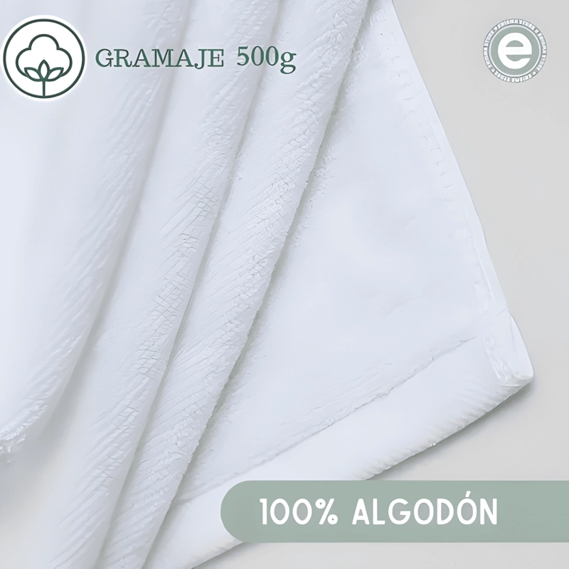 SET 3 TOALLAS DE BAÑO HOTEL DE ALGODON 70X140 500GR BLANCAS - 3