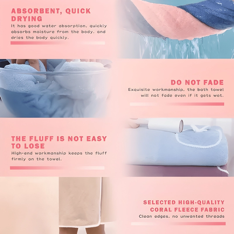6X TOALLA DE BAÑO MUJER CON DISEÑO LAZO SABANAS DE BAÑO - 3
