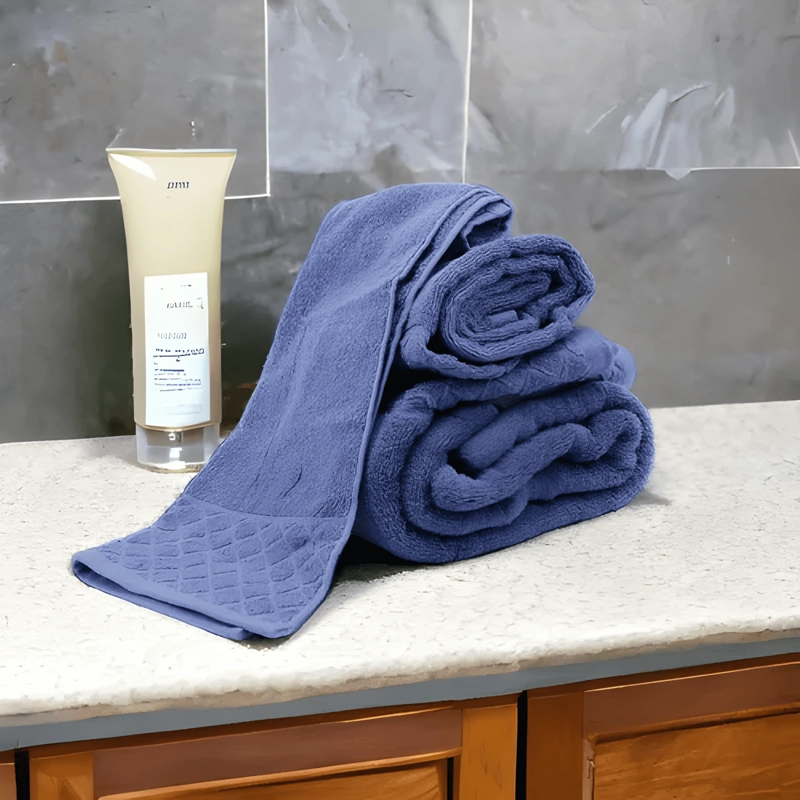 TOALLA DE CARA 30*50CM 100% ALGODO PACK DE 2 LISO AZUL - 4