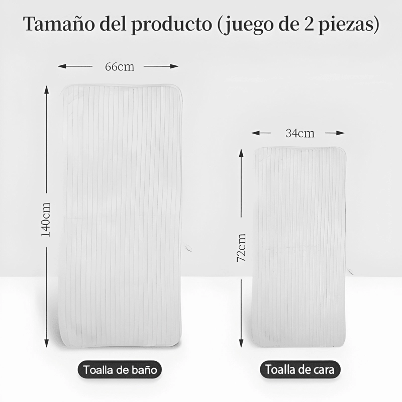 JUEGO DE 2 TOALLAS DE BAÑO TOALLA MANO ALTAMENTE ABSORBENTES - 1