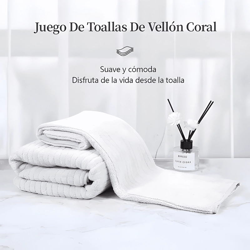 JUEGO DE 2 TOALLAS DE BAÑO TOALLA MANO ALTAMENTE ABSORBENTES - 2