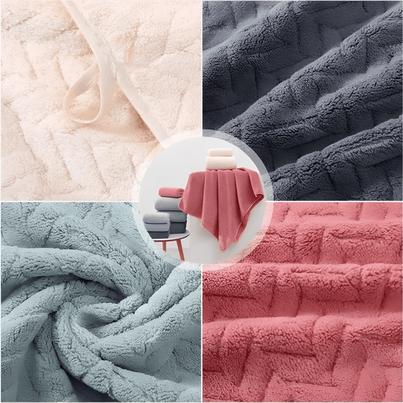 SET 3 TOALLA DE BAÑO LANA SUPER SUAVE DE ALTA DENSIDAD - 2