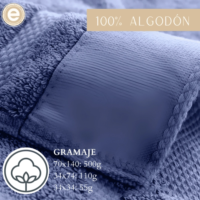 JUEGO DE TOALLAS ALGODON GRUESAS 70X140 450GRS 3PZS ENIGMA - 1