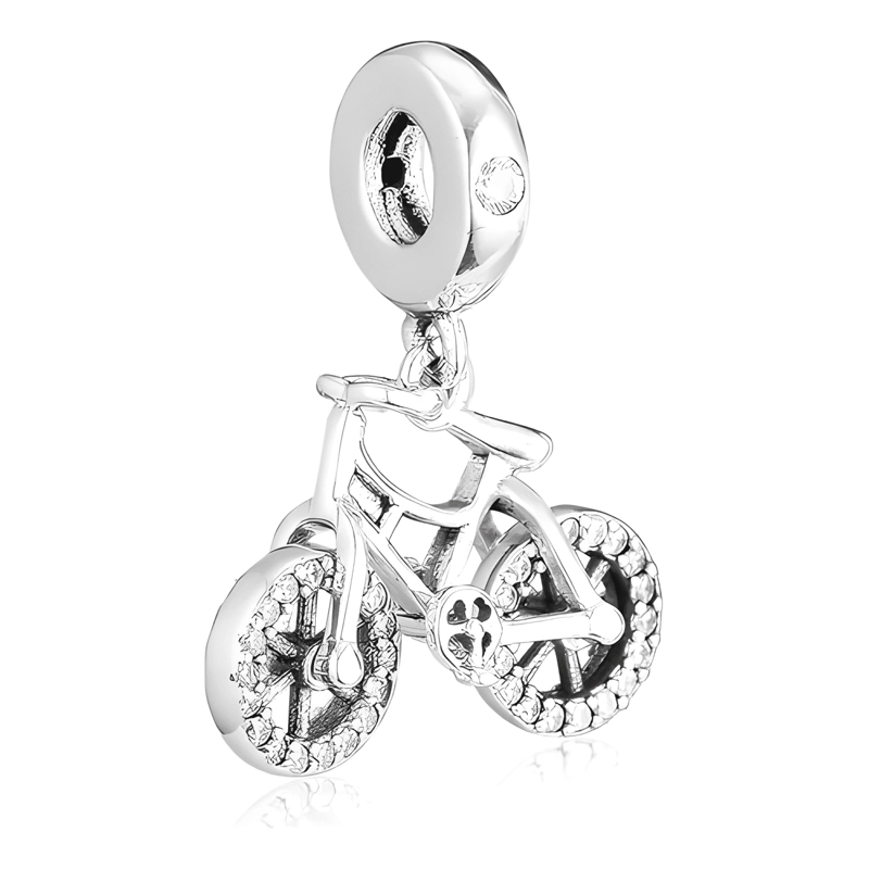 CHARM DIJE BICICLETA BRILLANTE PLATA 925 - 1