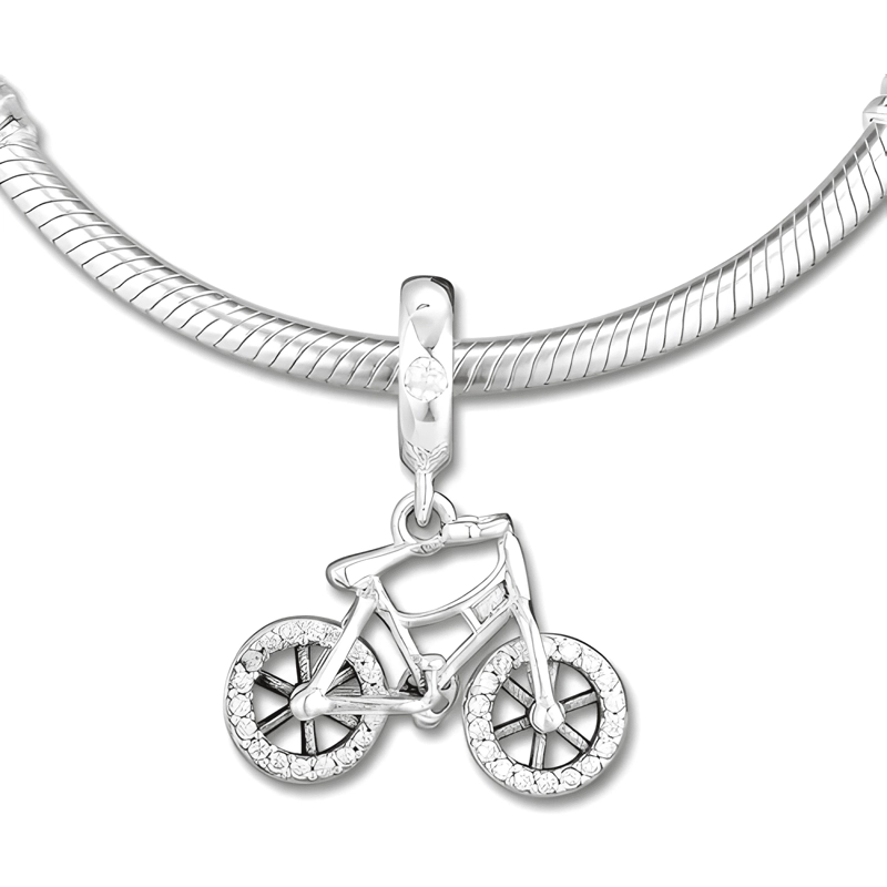 CHARM DIJE BICICLETA BRILLANTE PLATA 925 - 2