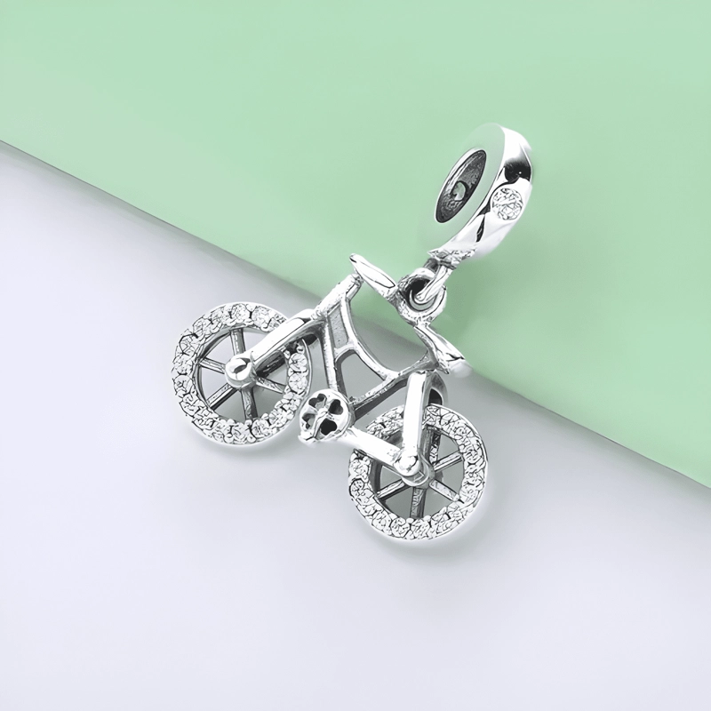 CHARM DIJE BICICLETA BRILLANTE PLATA 925 - 3
