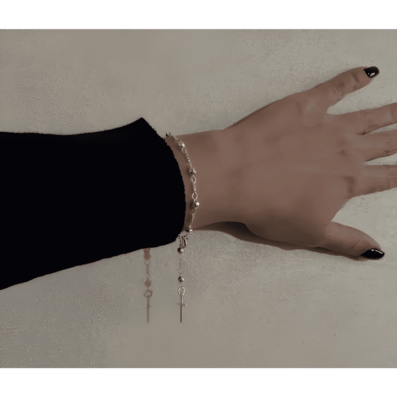 PULSERA ROSARIO MUJER PLATA ITALIANA 925 - 1
