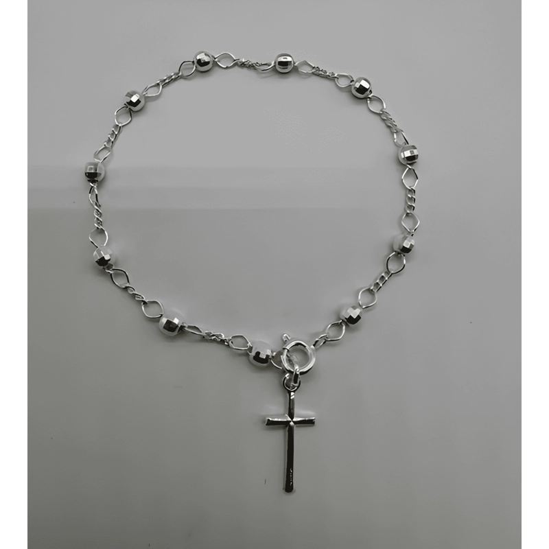 PULSERA ROSARIO MUJER PLATA ITALIANA 925 - 4