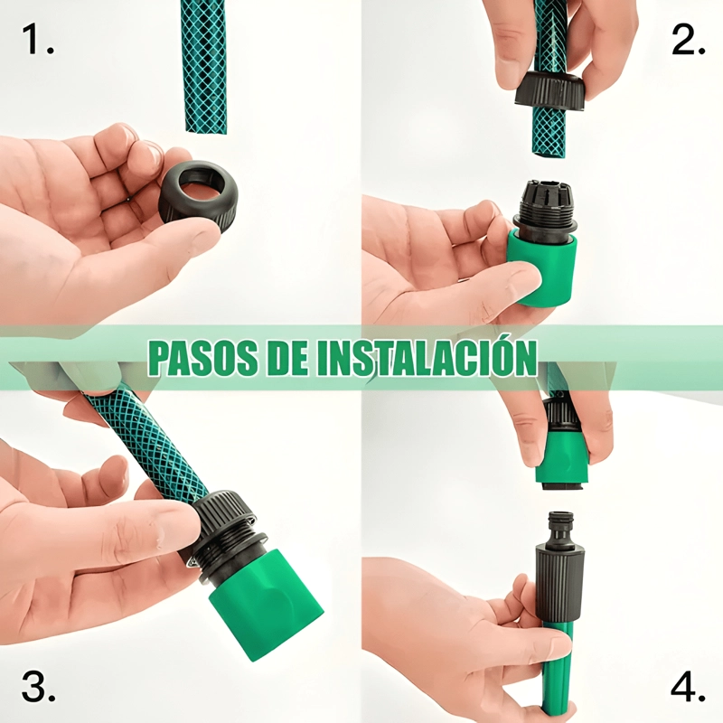 MANGUERA PVC 1/2 PULGADA REFORZADA 20M +ACCESORIOS VERDE - 2