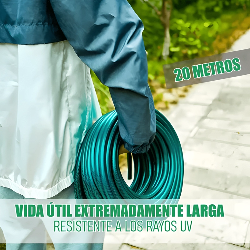 MANGUERA PVC 1/2 PULGADA REFORZADA 20M +ACCESORIOS VERDE - 3