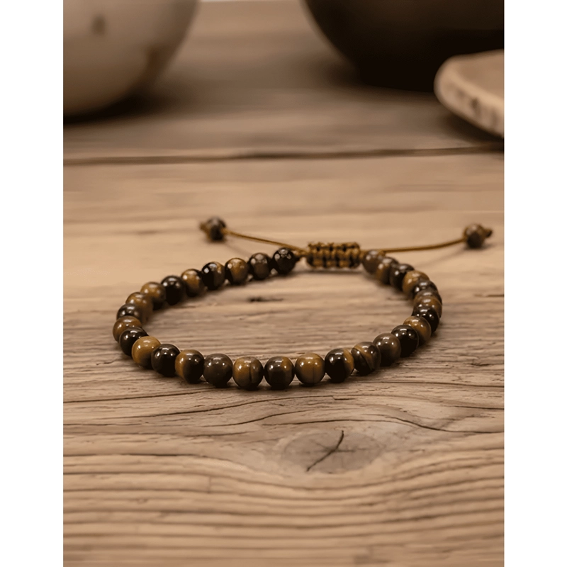 PULSERA PIEDRA OJO DE TIGRE NATURAL AJUSTABLE PROTECCION - 1