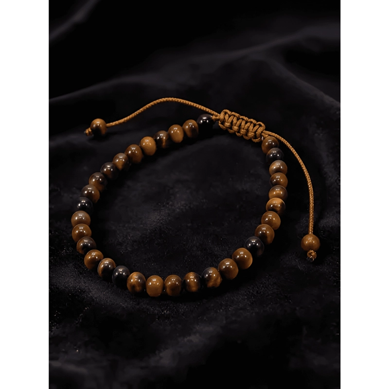 PULSERA PIEDRA OJO DE TIGRE NATURAL AJUSTABLE PROTECCION - 2