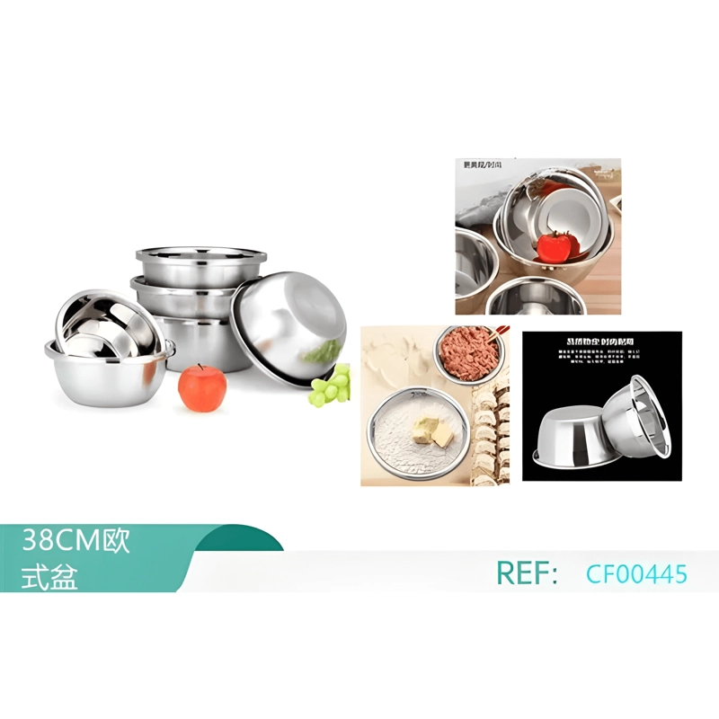 PACK X 2 BOWL TAZON DE COCINA ACERO INOXIDABLE 38CM PLATEADO - 2
