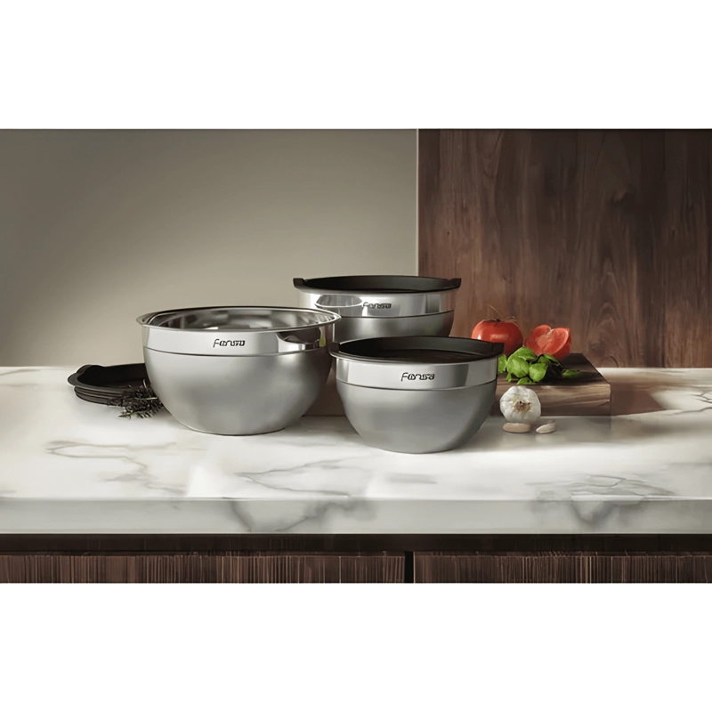 SET BOWLS ACERO INOXIDABLE 3 UNIDADES TAPA DE PLASTICO - 4