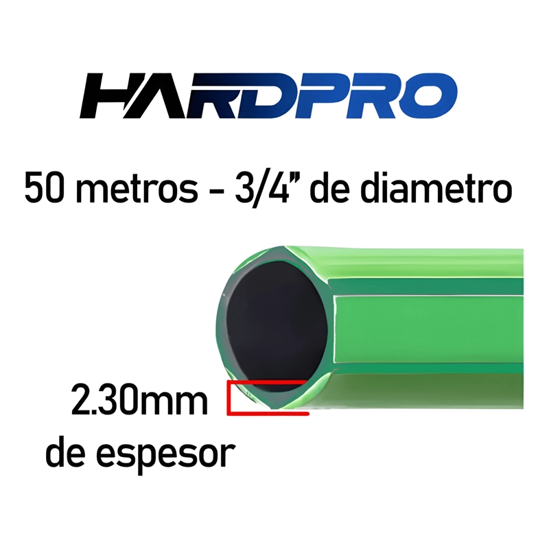MANGUERA RIEGO 50M 3/4 2.3MM REFORZADA PROTECCION UV VERDE - 2