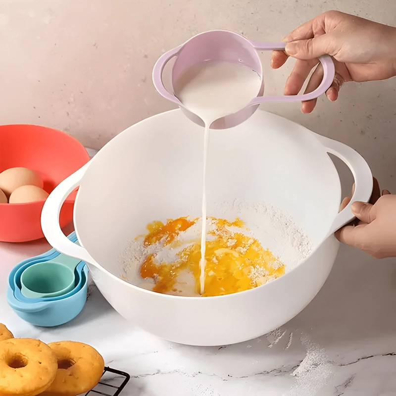 JUEGO DE 8 TAZONES ANIDADOS CON TAZAS MEDIDORAS MULTIFUNCION - 1