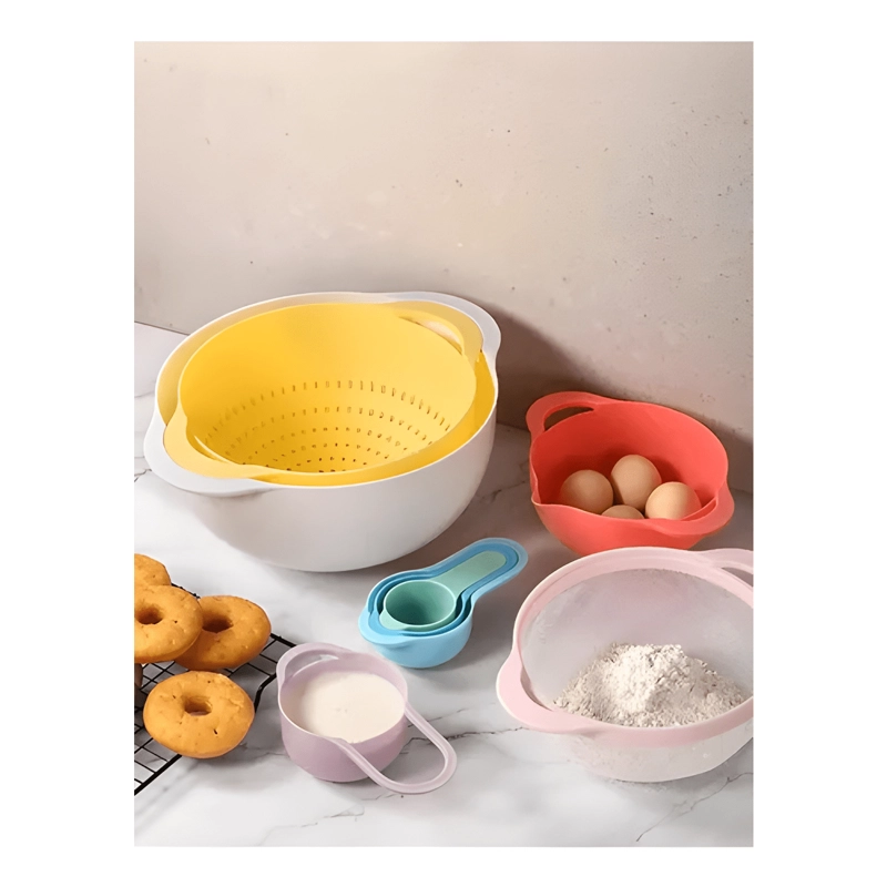 JUEGO DE 8 TAZONES ANIDADOS CON TAZAS MEDIDORAS MULTIFUNCION - 3