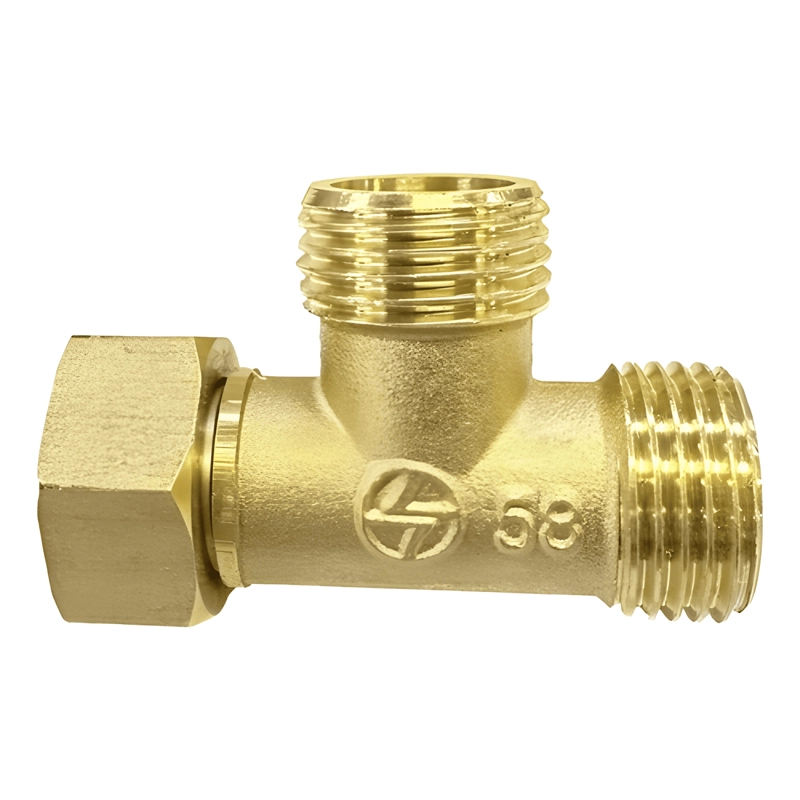 CONECTOR TIPO T MACHO HEMBRA ROSCA 1/2 HE HE HI LATON - 1