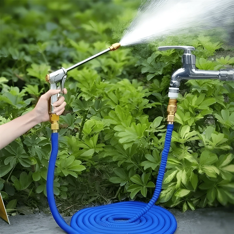 MANGUERA EXTENSIBLE 30M 6 MODOS PULVERIZACION JARDIN AZUL - 2