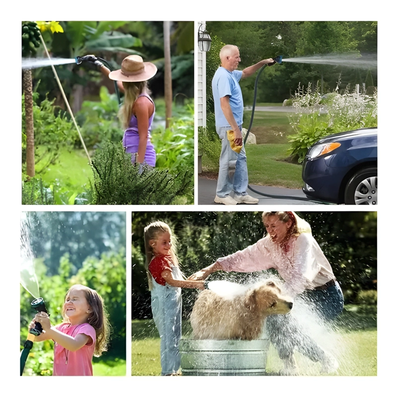 MANGUERA RETRACTIL EXPANDIBLE JARDIN 30 MTS MAS ACCESORIOS - 1