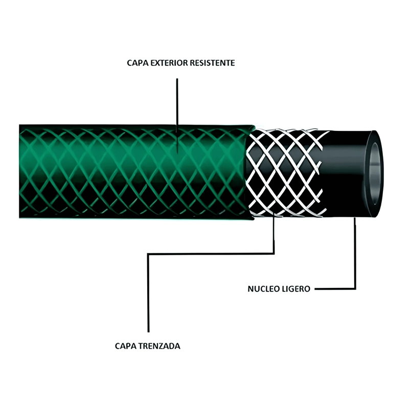 MANGUERA PVC REFORZADA PARA RIEGO JARDIN 1/2 PULGADA 30 MTS - 4