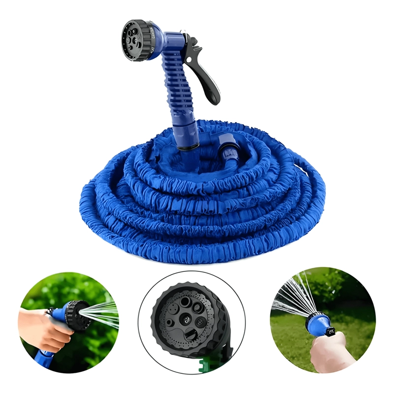 MANGUERA AGUA CON PISTOLA RETRACTIL EXPANDIBLE 22.5M AZUL - 3