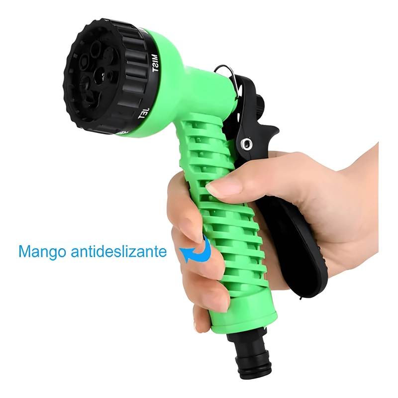 MANGUERA AGUA CON PISTOLA RETRACTIL EXPANDIBLE 22.5M AZUL - 4