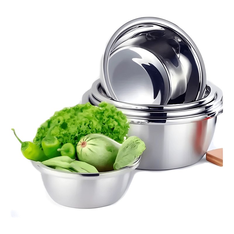 BOWL COCINA REPOSTERIA ENSALADA ACERO 30 26 24 CM PACK X 3 - 1