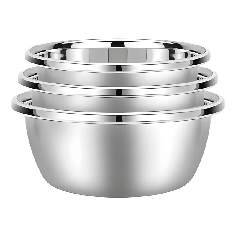 BOWL COCINA REPOSTERIA ENSALADA ACERO 30 26 24 CM PACK X 3 - 2