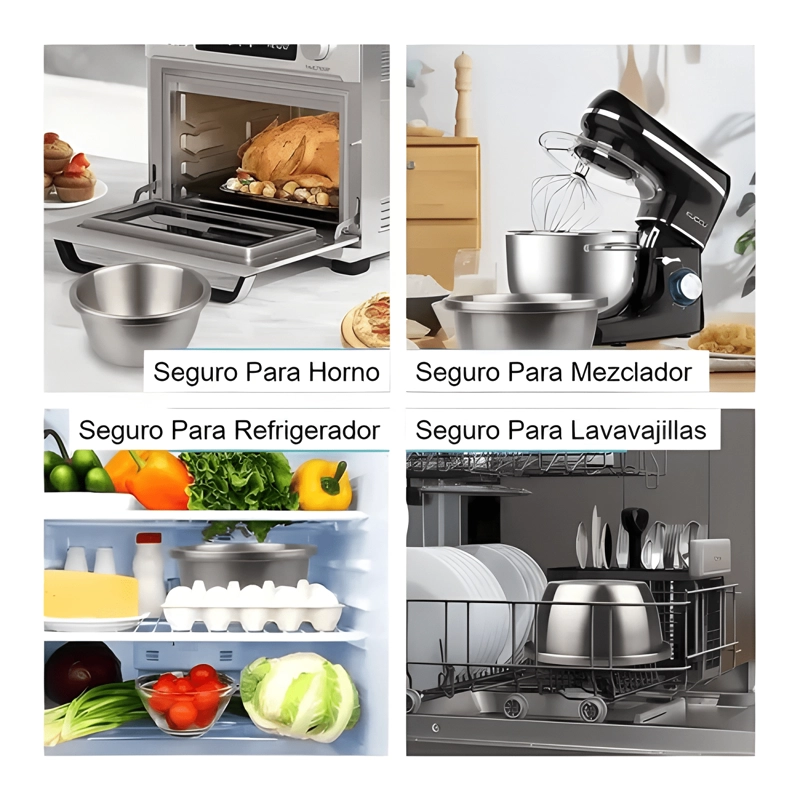 BOWL COCINA REPOSTERIA ENSALADA ACERO 30 26 24 CM PACK X 3 - 3