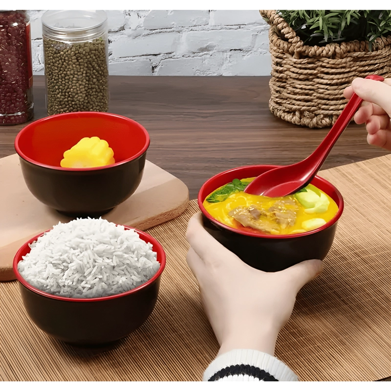 PACK 6 BOWL POCILLO CUENCO TAZON DE MELAMINA COCINA 200ML - 3