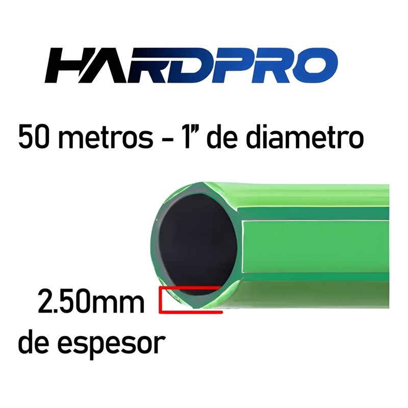 MANGUERA DE RIEGO 50M 1' REFORZADA UV PVC 2300PSI VERDE - 2