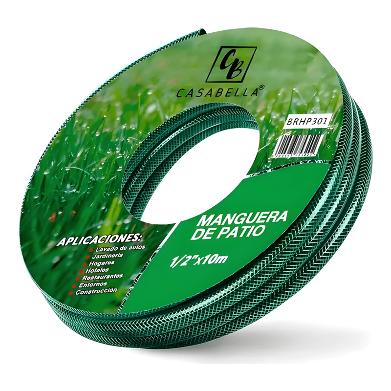 MANGUERA PVC JARDIN MALLA REFORZADA 1/2 10 METROS VERDE - 1