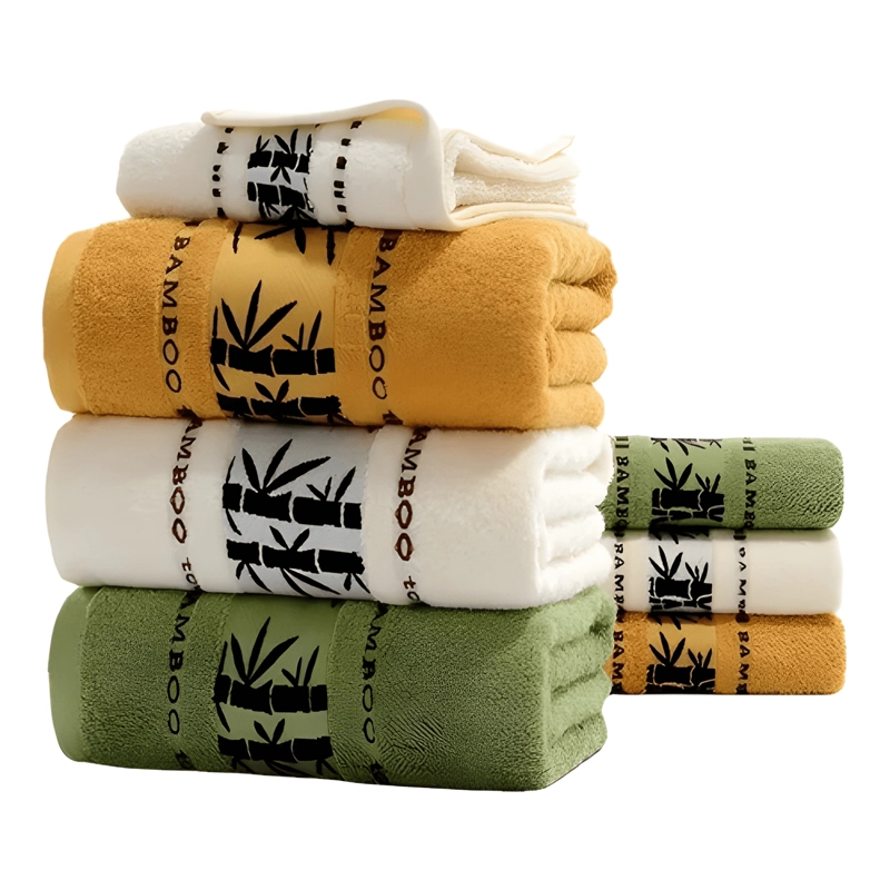 SET 4 TOALLA DE BAÑO ALGODON BAMBOO SUPER SUAVES - 1