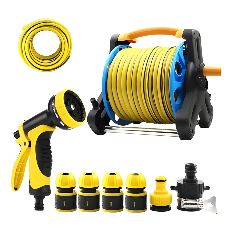 MANGUERA RETRACTIL CARRETE Y PULVERIZADOR ACCESORIOS JARDIN - 1