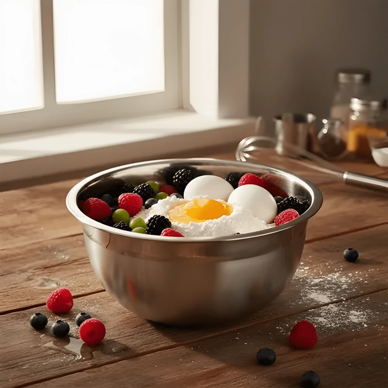BOWL PROFUNDO 32 CM GRANDE ACERO INOXIDABLE COCINA - 2