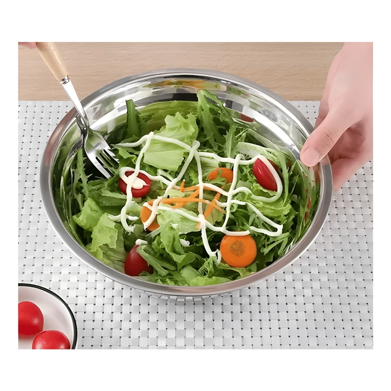 PACK 3 BOWL ACERO INOX PREMIUM 17CM COCINA ENSALADA 600ML - 2