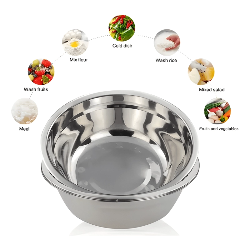 PACK 3 BOWL ACERO INOX PREMIUM 17CM COCINA ENSALADA 600ML - 3