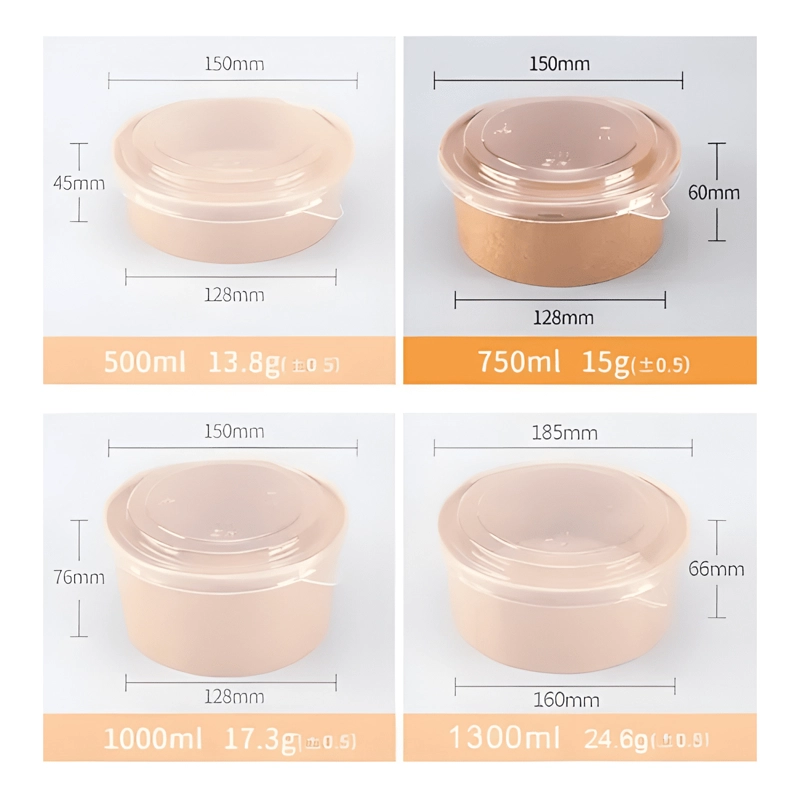 BOWL KRAFT 750 ML CON TAPA (X50) ENVASE DELIVERY ECOLOGICO - 2