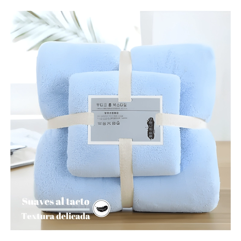 PACK 2 TOALLA BAÑO MANO VIAJE MICROFIBRA SECADO RAPIDO - 2