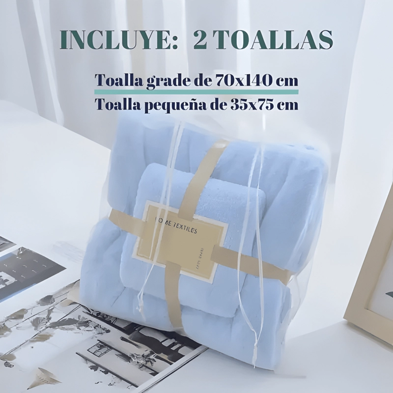 PACK 2 TOALLA BAÑO MANO VIAJE MICROFIBRA SECADO RAPIDO - 3