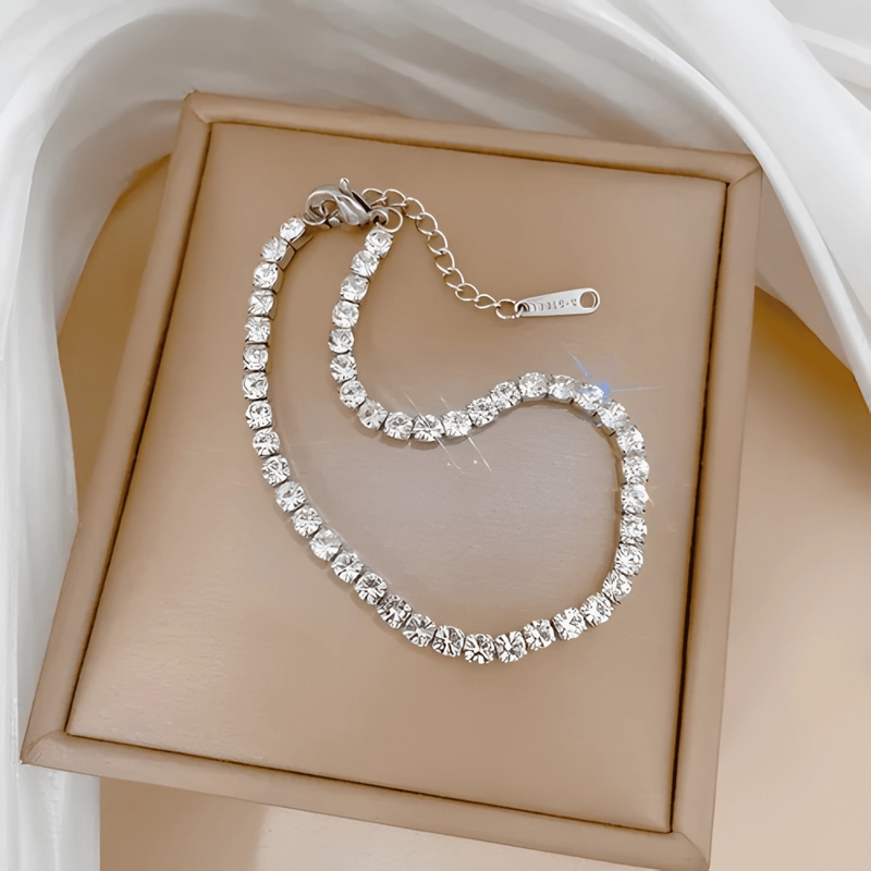PULSERA DE TITANIO AJUSTABLE CRISTALES GALVANIZADO MUJER #2 - 3