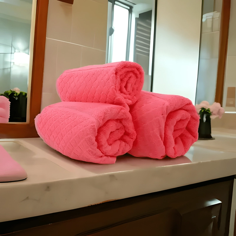 TOALLA DE CUERPO 70*130CM 100% ALGODON LISO ROSA #6 - 1