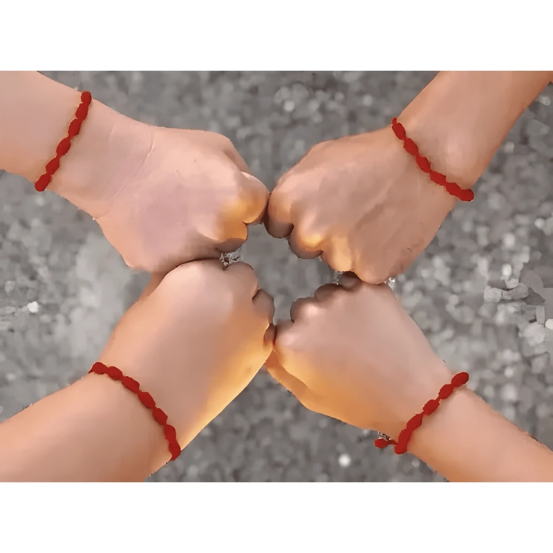 PACK 12 PULSERAS HILO 7 NUDOS DE PROTECCION Y SUERTE ROJO - 1