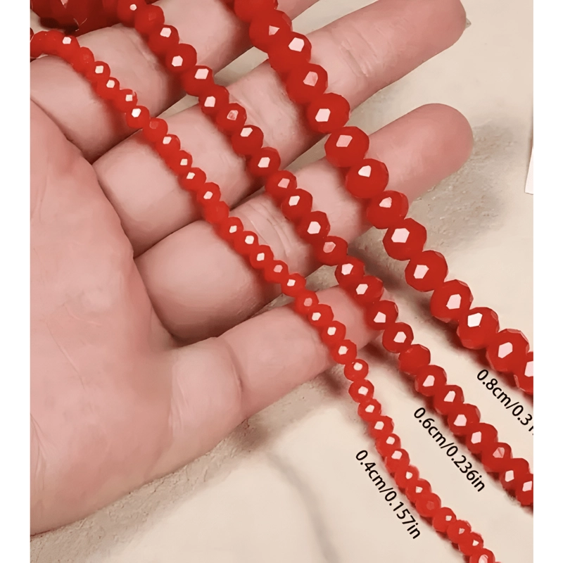 PACK 3 PULSERAS ELASTICAS CRISTALES ROJOS PROTECCION MUJER - 4