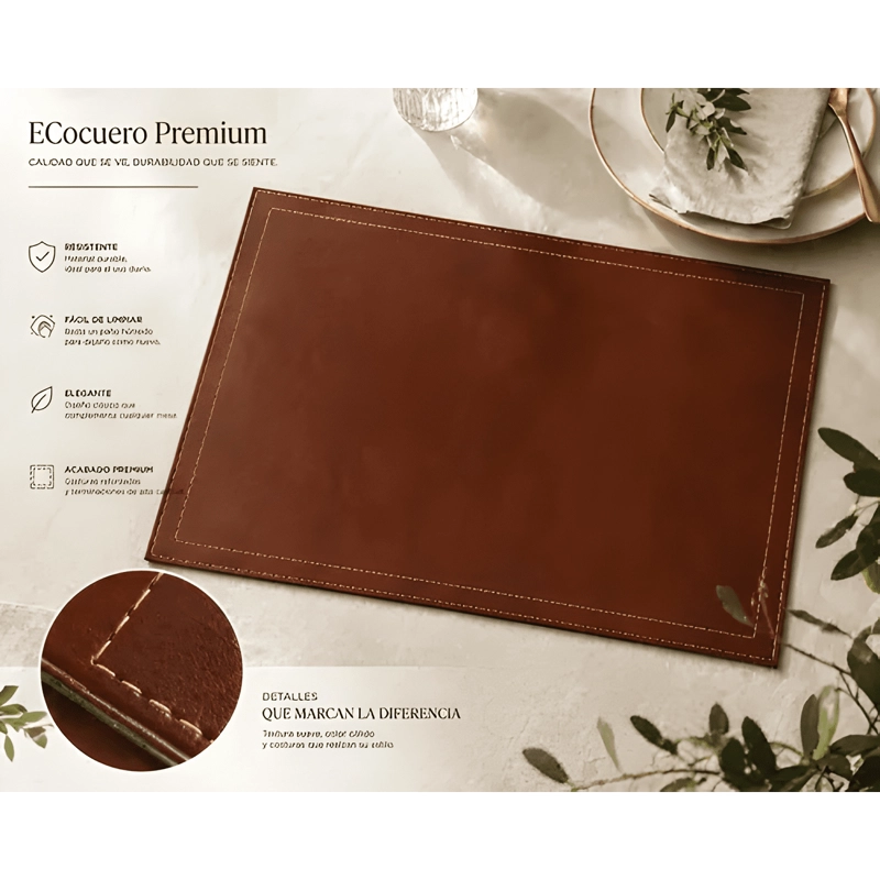 INDIVIDUALES DE MESA ECOCUERO RIGIDO 40X30 CM PACK SET 6 #2 - 3